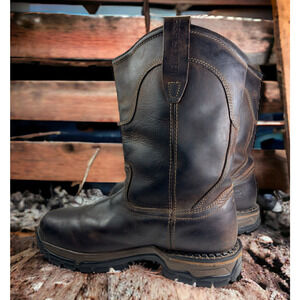 Red Wing Irish Setter Leather Safety Toe Pull On Work Boots Brown Mens Size 11 D